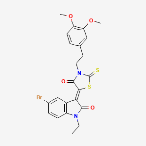 5-(5-Bromo-1-ethyl-2-oxoindolin-3-ylidene)-3-(3,4-dimethoxyphenethyl)-2-thioxothiazolidin-4-one - 617697-86-6