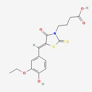 4-[(5Z)-5-(3-ethoxy-4-hydroxybenzylidene)-4-oxo-2-thioxo-1,3-thiazolidin-3-yl]butanoic acid - 