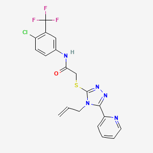 N-[4-chloro-3-(trifluoromethyl)phenyl]-2-{[4-(prop-2-en-1-yl)-5-(pyridin-2-yl)-4H-1,2,4-triazol-3-yl]sulfanyl}acetamide - 587004-42-0