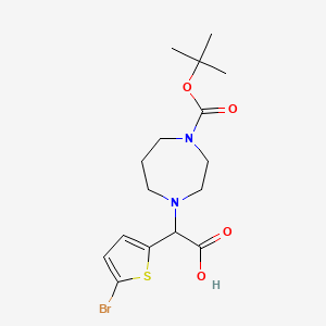 2-(5-Bromothiophen-2-yl)-2-(4-(tert-butoxycarbonyl)-1,4-diazepan-1-yl)acetic acid - 