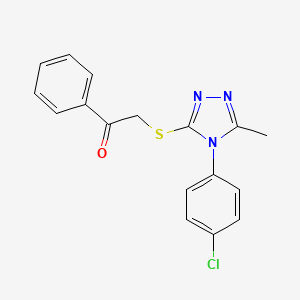 2-((4-(4-Chlorophenyl)-5-methyl-4H-1,2,4-triazol-3-yl)thio)-1-phenylethanone - 618439-53-5