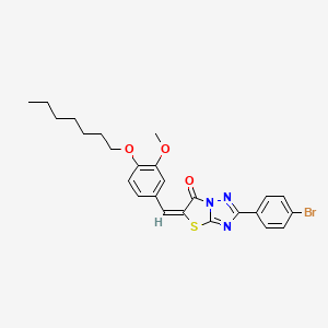 (5E)-2-(4-bromophenyl)-5-[4-(heptyloxy)-3-methoxybenzylidene][1,3]thiazolo[3,2-b][1,2,4]triazol-6(5H)-one - 624726-01-8