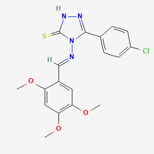 5-(4-Chlorophenyl)-4-{[(E)-(2,4,5-trimethoxyphenyl)methylidene]amino}-4H-1,2,4-triazol-3-YL hydrosulfide - 