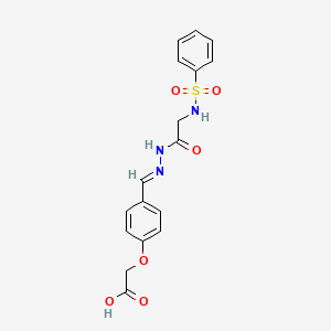 (4-(2-(((Phenylsulfonyl)amino)acetyl)carbohydrazonoyl)phenoxy)acetic acid - 443962-13-8