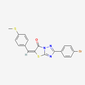 (5E)-2-(4-bromophenyl)-5-[4-(methylsulfanyl)benzylidene][1,3]thiazolo[3,2-b][1,2,4]triazol-6(5H)-one - 606962-23-6