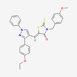 (5Z)-5-{[3-(4-ethoxyphenyl)-1-phenyl-1H-pyrazol-4-yl]methylene}-3-(4-methoxybenzyl)-2-thioxo-1,3-thiazolidin-4-one - 623934-81-6