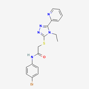 N-(4-Bromophenyl)-2-((4-ethyl-5-(pyridin-2-yl)-4H-1,2,4-triazol-3-yl)thio)acetamide - 618414-83-8