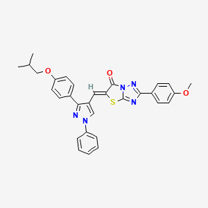 (5Z)-5-{[3-(4-isobutoxyphenyl)-1-phenyl-1H-pyrazol-4-yl]methylene}-2-(4-methoxyphenyl)[1,3]thiazolo[3,2-b][1,2,4]triazol-6(5H)-one - 623935-06-8
