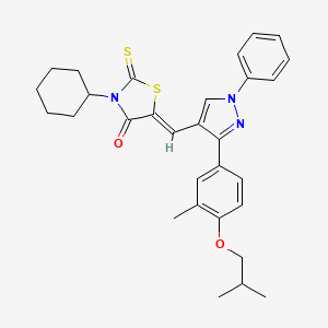 (5Z)-3-cyclohexyl-5-{[3-(4-isobutoxy-3-methylphenyl)-1-phenyl-1H-pyrazol-4-yl]methylene}-2-thioxo-1,3-thiazolidin-4-one - 623934-92-9