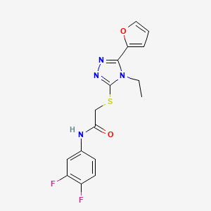 N-(3,4-difluorophenyl)-2-[[4-ethyl-5-(furan-2-yl)-1,2,4-triazol-3-yl]sulfanyl]acetamide - 587000-63-3