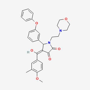 3-Hydroxy-4-(4-methoxy-3-methylbenzoyl)-1-(2-(4-morpholinyl)ethyl)-5-(3-phenoxyphenyl)-1,5-dihydro-2H-pyrrol-2-one - 497240-69-4