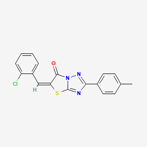 (5E)-5-(2-chlorobenzylidene)-2-(4-methylphenyl)[1,3]thiazolo[3,2-b][1,2,4]triazol-6(5H)-one - 606955-46-8