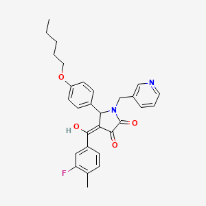 4-(3-Fluoro-4-methylbenzoyl)-3-hydroxy-5-(4-(pentyloxy)phenyl)-1-(pyridin-3-ylmethyl)-1H-pyrrol-2(5H)-one - 618076-13-4