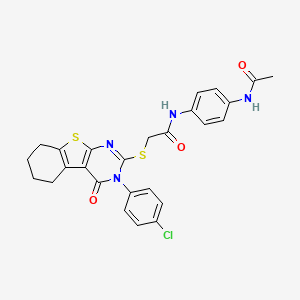 N-[4-(acetylamino)phenyl]-2-{[3-(4-chlorophenyl)-4-oxo-3,4,5,6,7,8-hexahydro[1]benzothieno[2,3-d]pyrimidin-2-yl]sulfanyl}acetamide - 