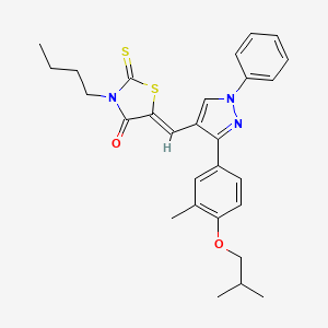 (5Z)-3-butyl-5-{[3-(4-isobutoxy-3-methylphenyl)-1-phenyl-1H-pyrazol-4-yl]methylene}-2-thioxo-1,3-thiazolidin-4-one - 624724-25-0