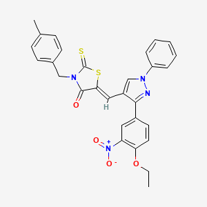 5-((3-(4-Ethoxy-3-nitrophenyl)-1-phenyl-1H-pyrazol-4-yl)methylene)-3-(4-methylbenzyl)-2-thioxothiazolidin-4-one - 623935-55-7