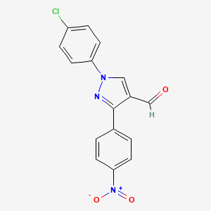 1-(4-chlorophenyl)-3-(4-nitrophenyl)-1H-pyrazole-4-carbaldehyde - 618098-99-0