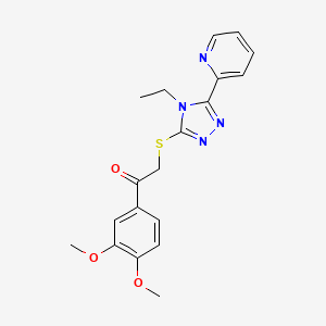 1-(3,4-Dimethoxyphenyl)-2-{[4-ethyl-5-(2-pyridinyl)-4H-1,2,4-triazol-3-YL]sulfanyl}ethanone - 618414-11-2