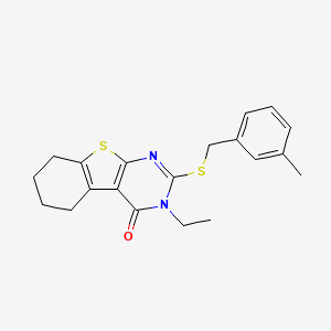 3-ethyl-2-[(3-methylbenzyl)sulfanyl]-5,6,7,8-tetrahydro[1]benzothieno[2,3-d]pyrimidin-4(3H)-one - 618879-73-5