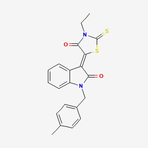 (3Z)-3-(3-ethyl-4-oxo-2-thioxo-1,3-thiazolidin-5-ylidene)-1-(4-methylbenzyl)-1,3-dihydro-2H-indol-2-one - 617694-96-9