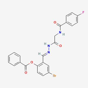 [4-bromo-2-[(E)-[[2-[(4-fluorobenzoyl)amino]acetyl]hydrazinylidene]methyl]phenyl] benzoate - 