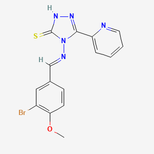 4-((3-Bromo-4-methoxybenzylidene)amino)-3-(pyridin-2-yl)-1H-1,2,4-triazole-5(4H)-thione - 613248-50-3