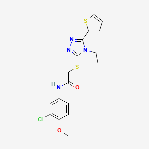 N-(3-chloro-4-methoxyphenyl)-2-{[4-ethyl-5-(thiophen-2-yl)-4H-1,2,4-triazol-3-yl]sulfanyl}acetamide - 566880-27-1