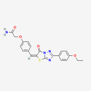 2-(4-{(E)-[2-(4-ethoxyphenyl)-6-oxo[1,3]thiazolo[3,2-b][1,2,4]triazol-5(6H)-ylidene]methyl}phenoxy)acetamide - 606958-18-3