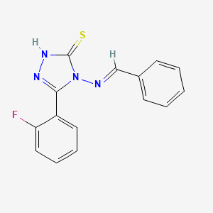 4-(Benzylideneamino)-5-(2-fluorophenyl)-4H-1,2,4-triazole-3-thiol - 573950-33-1