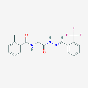 2-Methyl-N-(2-oxo-2-(2-(2-(trifluoromethyl)benzylidene)hydrazino)ethyl)benzamide - 769143-51-3