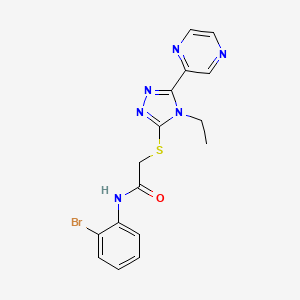 N-(2-Bromophenyl)-2-((4-ethyl-5-(pyrazin-2-yl)-4H-1,2,4-triazol-3-yl)thio)acetamide - 573669-32-6