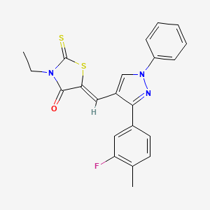 (5Z)-3-Ethyl-5-{[3-(3-fluoro-4-methylphenyl)-1-phenyl-1H-pyrazol-4-YL]methylene}-2-thioxo-1,3-thiazolidin-4-one - 623936-13-0