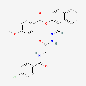 [1-[(E)-[[2-[(4-chlorobenzoyl)amino]acetyl]hydrazinylidene]methyl]naphthalen-2-yl] 4-methoxybenzoate - 