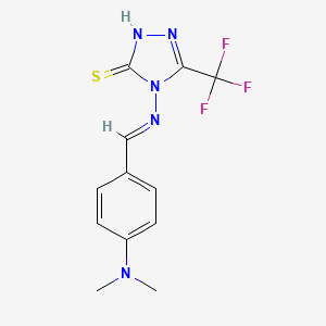 4-({(E)-[4-(dimethylamino)phenyl]methylidene}amino)-5-(trifluoromethyl)-2,4-dihydro-3H-1,2,4-triazole-3-thione - 110625-45-1
