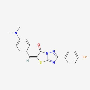 (5E)-2-(4-bromophenyl)-5-[4-(dimethylamino)benzylidene][1,3]thiazolo[3,2-b][1,2,4]triazol-6(5H)-one - 158525-98-5