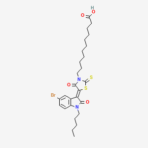 11-(5-(5-Bromo-2-oxo-1-pentylindolin-3-ylidene)-4-oxo-2-thioxothiazolidin-3-yl)undecanoic acid - 618076-97-4