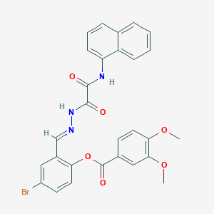 [4-bromo-2-[(E)-[[2-(naphthalen-1-ylamino)-2-oxoacetyl]hydrazinylidene]methyl]phenyl] 3,4-dimethoxybenzoate - 