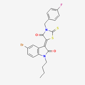 5-(5-Bromo-1-butyl-2-oxoindolin-3-ylidene)-3-(4-fluorobenzyl)-2-thioxothiazolidin-4-one - 618081-37-1
