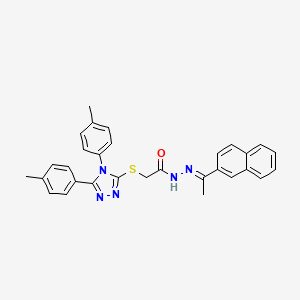 2-{[4,5-bis(4-methylphenyl)-4H-1,2,4-triazol-3-yl]sulfanyl}-N'-[(1E)-1-(naphthalen-2-yl)ethylidene]acetohydrazide - 