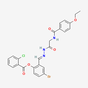 [4-bromo-2-[(E)-[[2-[(4-ethoxybenzoyl)amino]acetyl]hydrazinylidene]methyl]phenyl] 2-chlorobenzoate - 764656-86-2