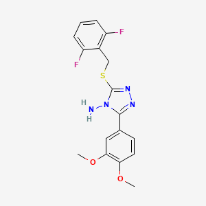 3-((2,6-Difluorobenzyl)thio)-5-(3,4-dimethoxyphenyl)-4H-1,2,4-triazol-4-ylamine - 676643-35-9