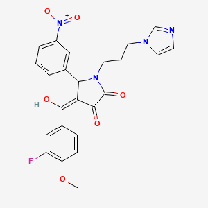 1-(3-(1H-Imidazol-1-yl)propyl)-4-(3-fluoro-4-methoxybenzoyl)-3-hydroxy-5-(3-nitrophenyl)-1H-pyrrol-2(5H)-one - 618072-93-8