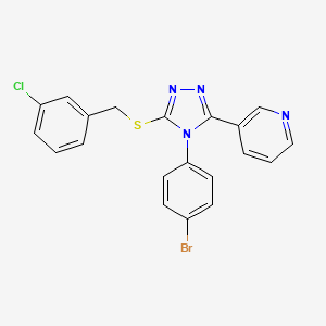 3-{4-(4-bromophenyl)-5-[(3-chlorobenzyl)sulfanyl]-4H-1,2,4-triazol-3-yl}pyridine - 678190-60-8