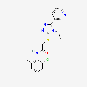 N-(2-chloro-4,6-dimethylphenyl)-2-{[4-ethyl-5-(pyridin-3-yl)-4H-1,2,4-triazol-3-yl]sulfanyl}acetamide - 573931-96-1
