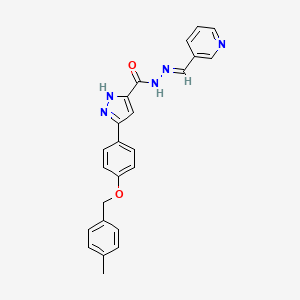 5-(4-((4-Methylbenzyl)oxy)phenyl)-N'-(pyridin-3-ylmethylene)-1H-pyrazole-3-carbohydrazide - 634896-54-1