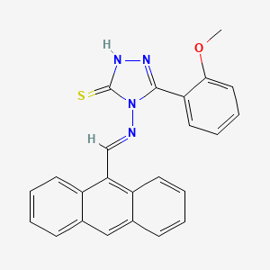 4-{[(E)-9-anthrylmethylidene]amino}-5-(2-methoxyphenyl)-4H-1,2,4-triazole-3-thiol - 478256-55-2