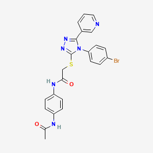 N-[4-(acetylamino)phenyl]-2-{[4-(4-bromophenyl)-5-(3-pyridinyl)-4H-1,2,4-triazol-3-yl]sulfanyl}acetamide - 477329-59-2