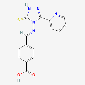 4-(((3-(Pyridin-2-yl)-5-thioxo-1H-1,2,4-triazol-4(5H)-yl)imino)methyl)benzoic acid - 