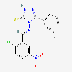 4-{[(E)-(2-chloro-5-nitrophenyl)methylidene]amino}-5-(3-methylphenyl)-4H-1,2,4-triazole-3-thiol - 478256-40-5