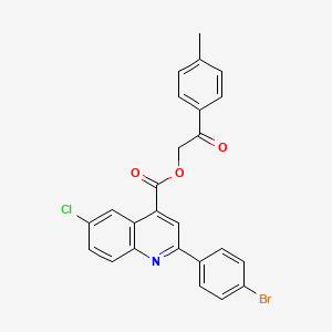 2-(4-Methylphenyl)-2-oxoethyl 2-(4-bromophenyl)-6-chloroquinoline-4-carboxylate - 